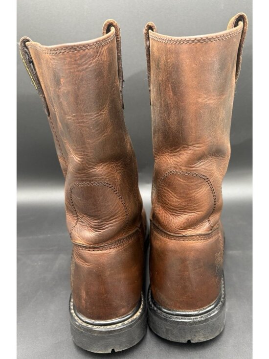 CAT Caterpillar Boots Men\'s Steel Toe Pull On Work Boots Mens 11.5 Brown GUC